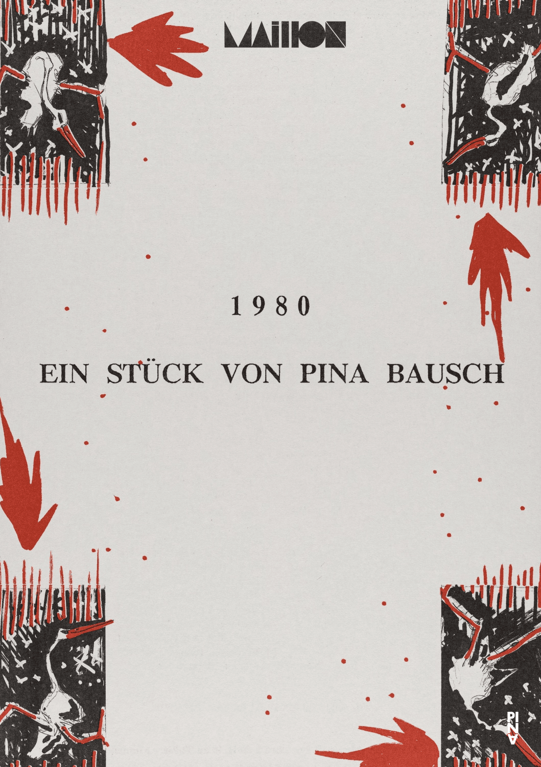 Programme pour « 1980 – Une pièce de Pina Bausch » de Pina Bausch avec Tanztheater Wuppertal à Strasbourg, 7 oct. 1992 – 8 oct. 1992
