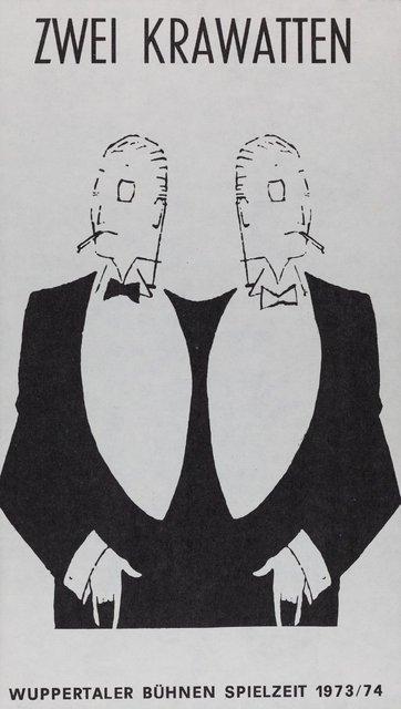 Programmheft zu „Zwei Krawatten“ von Pina Bausch mit Tanztheater Wuppertal in Wuppertal, 31. Mai 1974
