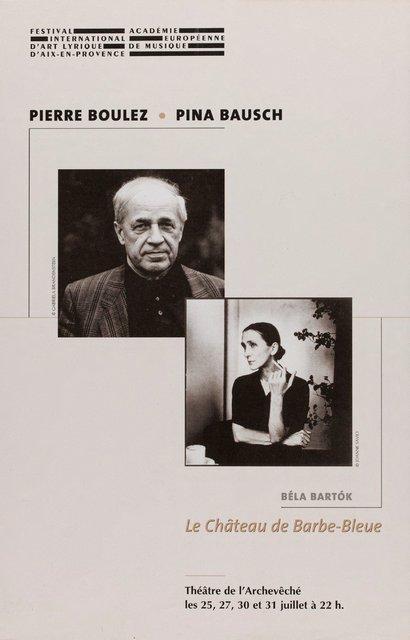 Flyer for “Bluebeard's Castle” by Pina Bausch with Tanztheater Wuppertal in in Aix-en-Provence, 07/25/1998 – 07/31/1998