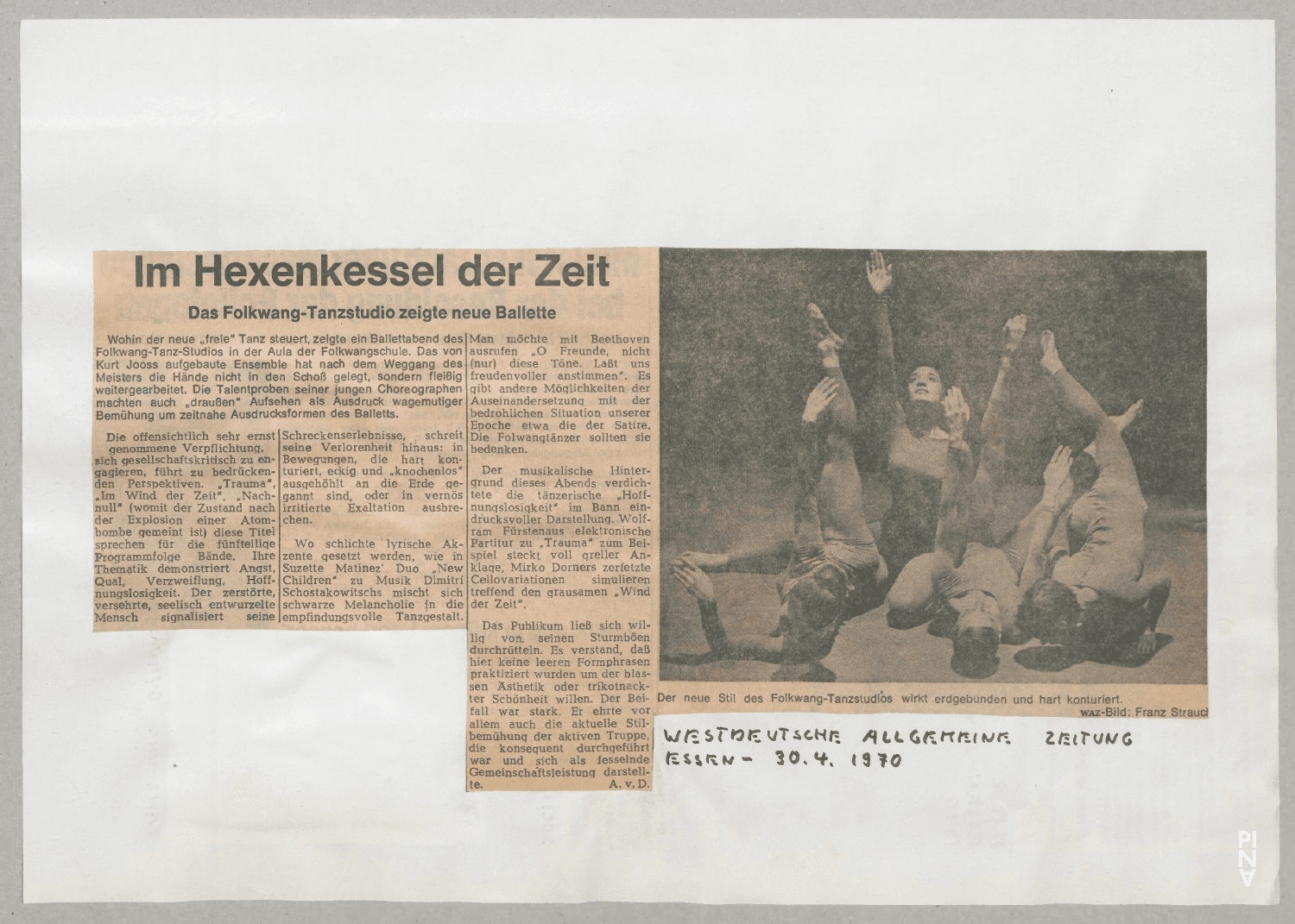 Im Hexenkessel der Zeit – Arthur van Dyck, Westdeutsche Allgemeine Zeitung