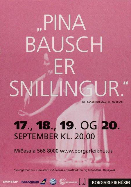 Flyer for “Água” by Pina Bausch with Tanztheater Wuppertal in in Reykjavik, 09/17/2006 – 09/20/2006