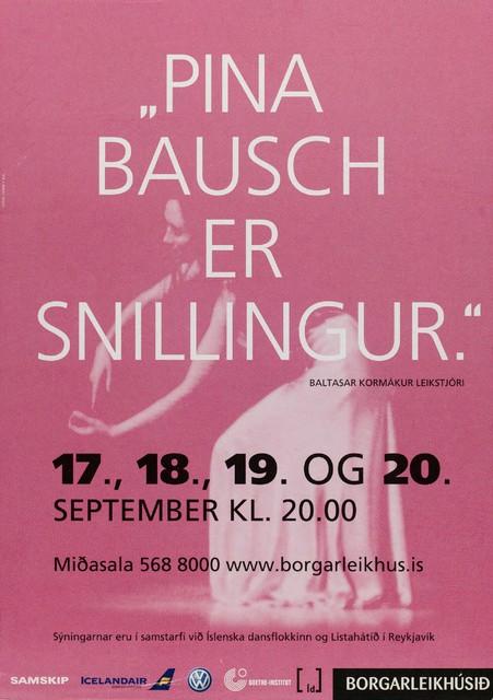 Prospectus pour « Água » de Pina Bausch avec Tanztheater Wuppertal à Reykjavik, 17 sept. 2006 – 20 sept. 2006