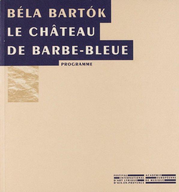 Programmheft zu „Herzog Blaubarts Burg“ von Pina Bausch mit Tanztheater Wuppertal in Aix-en-Provence, 25.07.1998–31.07.1998