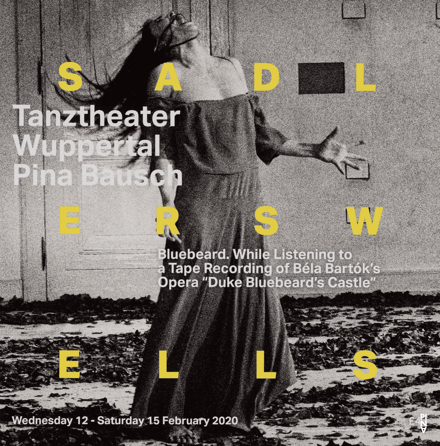 Programme pour « Barbe-Bleue. En écoutant un enregistrement sur bande magnétique de l’opéra de Béla Bartók « Le Château de Barbe-Bleue » » de Pina Bausch avec Tanztheater Wuppertal à Londres, 12 fév. 2020 – 15 fév. 2020
