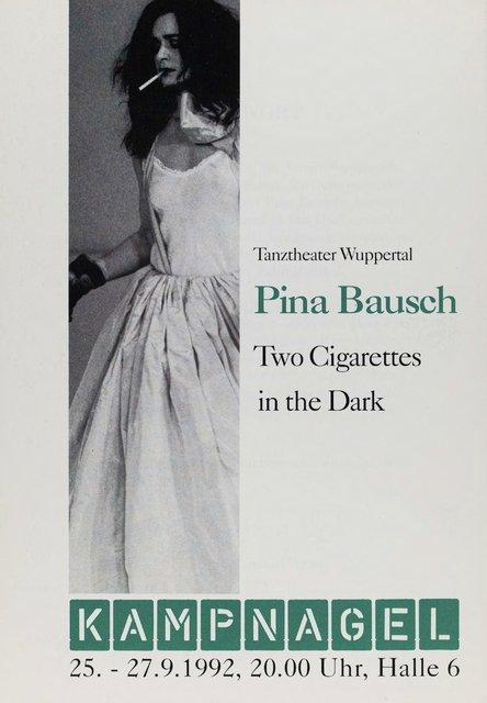 Programme pour « Two Cigarettes in the Dark » de Pina Bausch avec Tanztheater Wuppertal à Hambourg, 25 sept. 1992 – 27 sept. 1992