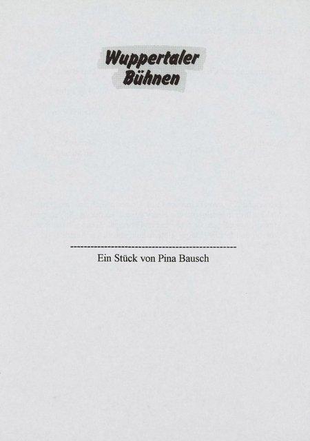 Programme pour « Danzón » de Pina Bausch avec Tanztheater Wuppertal à Wuppertal, 13 mai 1995