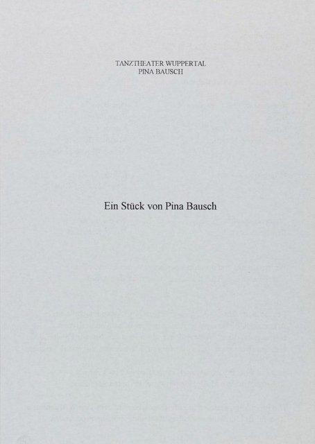 Programme pour « O Dido » de Pina Bausch avec Tanztheater Wuppertal à Wuppertal, 10 avril 1999