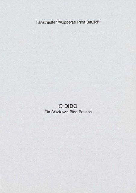 Evening leaflet for “O Dido” by Pina Bausch with Tanztheater Wuppertal in in Wuppertal, 12/05/2002 – 12/08/2002