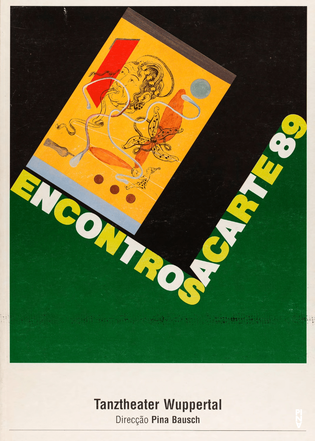 Programme pour « Auf dem Gebirge hat man ein Geschrei gehört (Sur la montagne, on entendit un hurlement) » de Pina Bausch avec Tanztheater Wuppertal à Lisbonne, 25 sept. 1989 – 27 sept. 1989