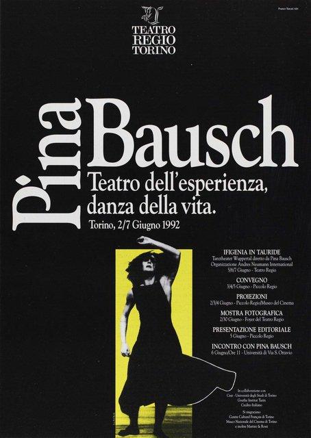 Flyer for “Iphigenie auf Tauris” by Pina Bausch with Tanztheater Wuppertal in in Turin, 06/05/1992 – 06/07/1992