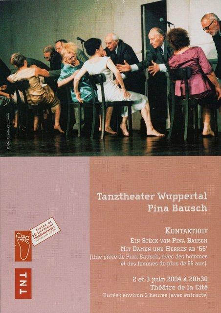 Programme pour « Kontakthof. Avec des dames et messieurs de plus de 65 ans » de Pina Bausch avec Kontakthof-Ensemble Damen und Herren ab ´65 à Toulouse, 2 juin 2004 – 3 juin 2004