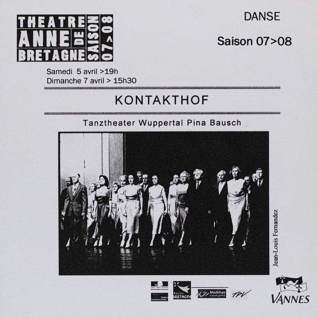 Programme pour « Kontakthof. Avec des dames et messieurs de plus de 65 ans » de Pina Bausch avec Kontakthof-Ensemble Damen und Herren ab ´65 à Vannes, 7 mai 2008 – 8 mai 2008