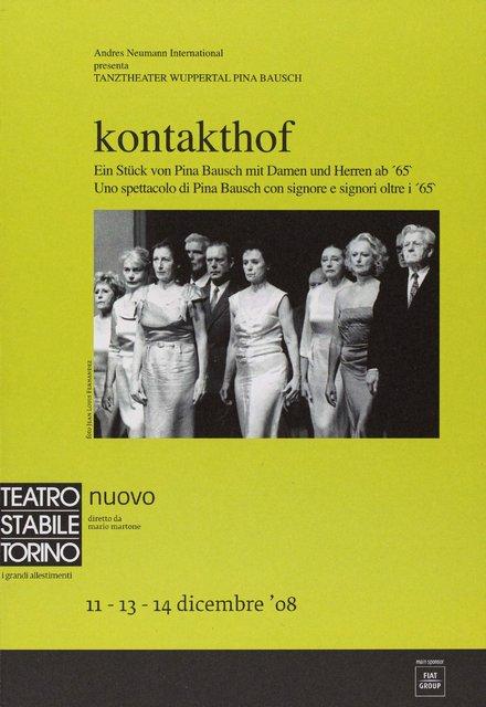 Programme pour « Kontakthof. Avec des dames et messieurs de plus de 65 ans » de Pina Bausch avec Kontakthof-Ensemble Damen und Herren ab ´65 à Turin, 11 déc. 2008 – 14 déc. 2008