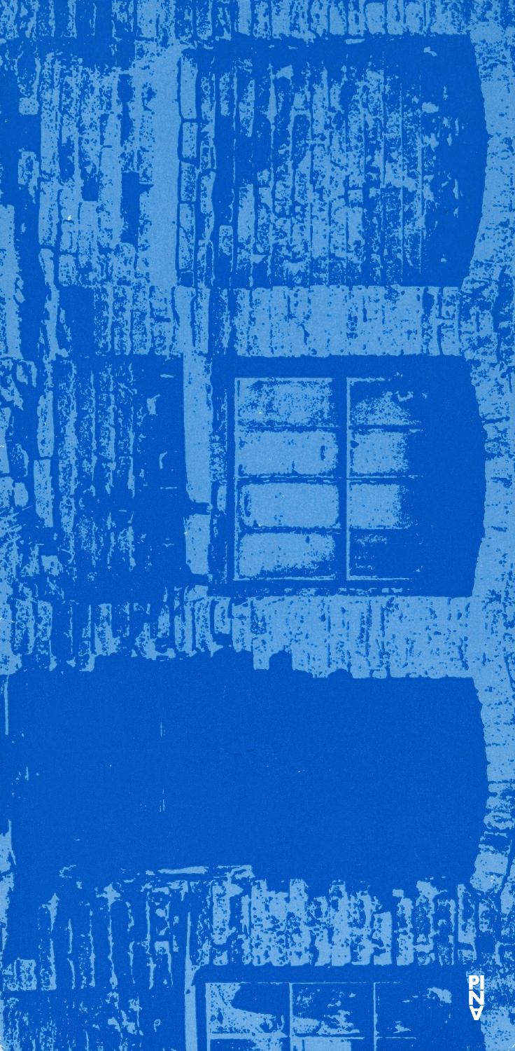 Faltblatt zu „Er nimmt sie an der Hand und führt sie in das Schloß, die anderen folgen“ von Pina Bausch mit Tanztheater Wuppertal in Belgrad, 09.09.1979–10.09.1979