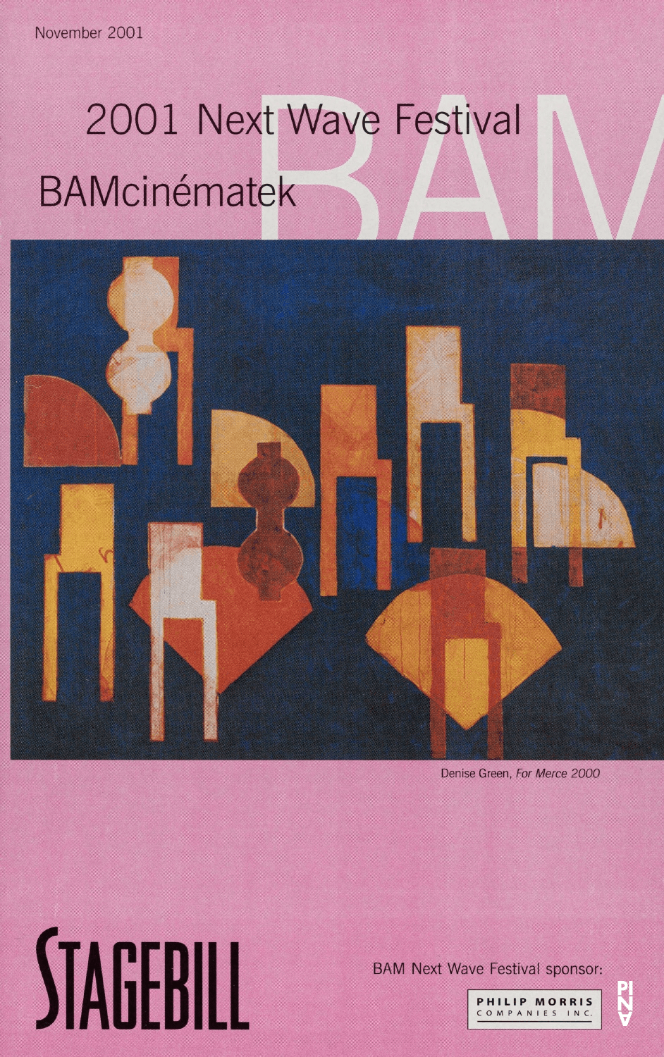 Programme pour « Masurca Fogo » de Pina Bausch avec Tanztheater Wuppertal à New York, 6 nov. 2001 – 11 nov. 2001