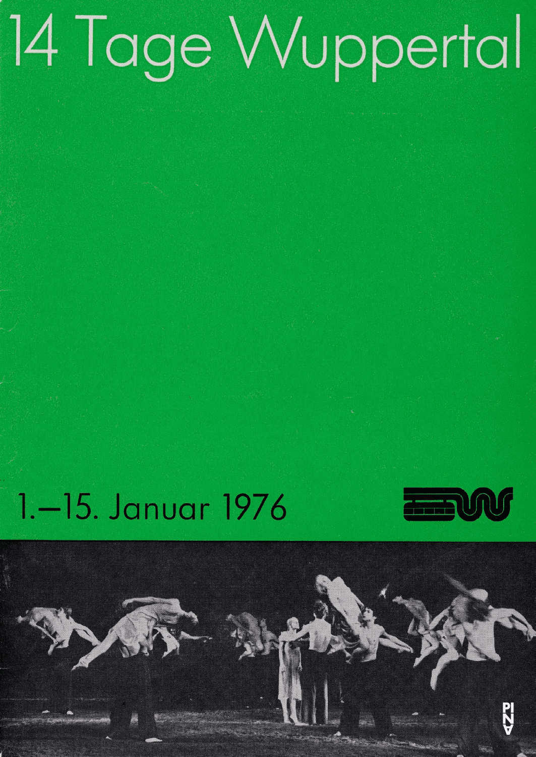 Programme de la saison pour « Le Sacre du printemps » de Pina Bausch avec Tanztheater Wuppertal à Wuppertal, 10 jan. 1976 – 15 jan. 1976