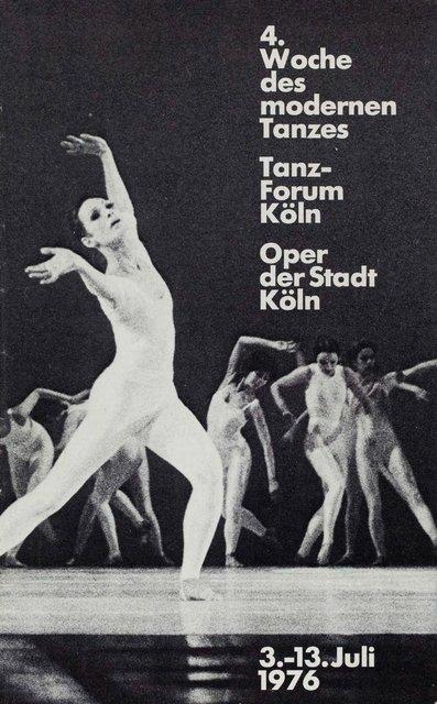 Programme de la saison pour « Le Sacre du printemps », « Wind von West » et « Der zweite Frühling » de Pina Bausch avec Tanztheater Wuppertal à Cologne, 8 juillet 1976