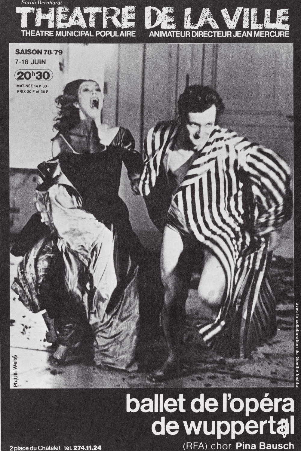 Programmheft zu „Die sieben Todsünden“ und „Blaubart.  Beim Anhören einer Tonbandaufnahme von Béla Bartóks Oper »Herzog Blaubarts Burg«“ von Pina Bausch mit Tanztheater Wuppertal in Paris, 07.06.1979–18.06.1979