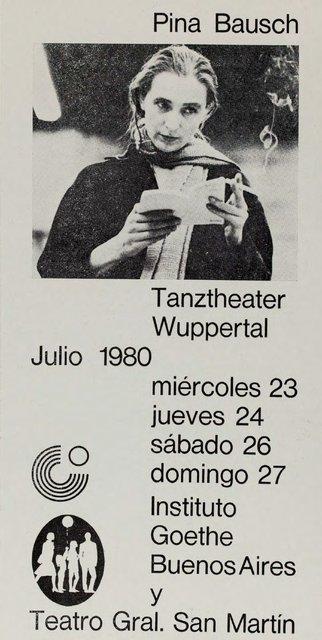 Booklet for “Café Müller”, “The Rite of Spring”, “The Second Spring” and “Kontakthof” by Pina Bausch with Tanztheater Wuppertal in in Buenos Aires, 07/23/1980 – 07/27/1980
