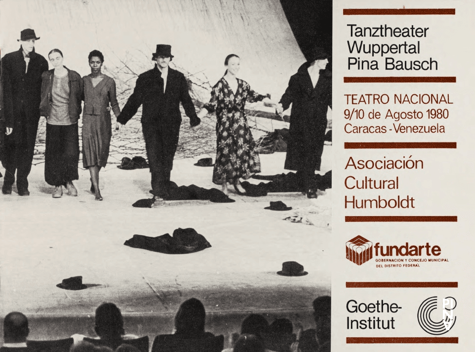 Programme pour « Café Müller », « Le Sacre du printemps », « The Second Spring » et « Kontakthof » de Pina Bausch avec Tanztheater Wuppertal à Caracas, 9 août 1980 – 10 août 1980