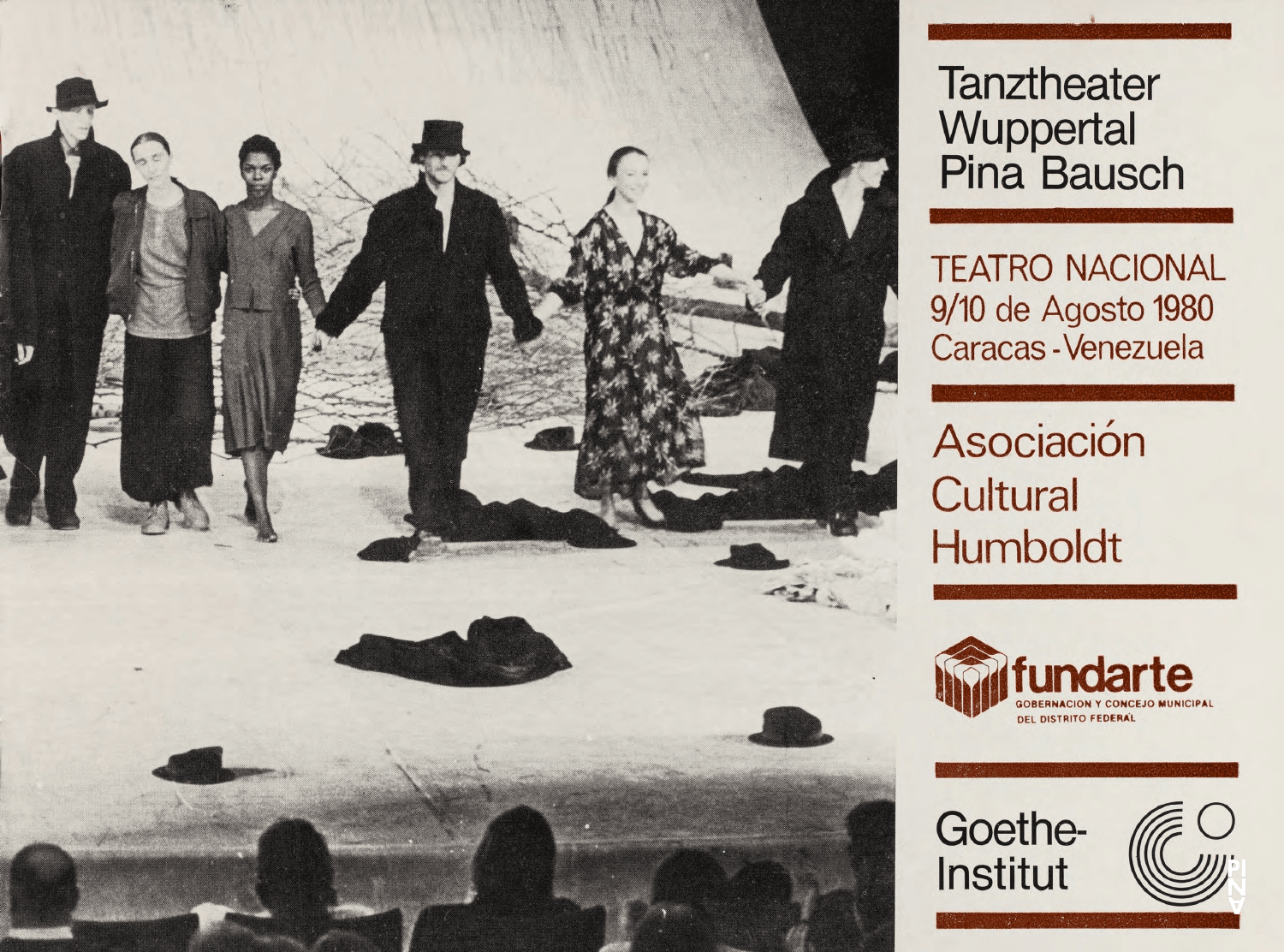 Booklet for “Café Müller”, “The Rite of Spring”, “The Second Spring” and “Kontakthof” by Pina Bausch with Tanztheater Wuppertal in in Caracas, 08/09/1980 – 08/10/1980