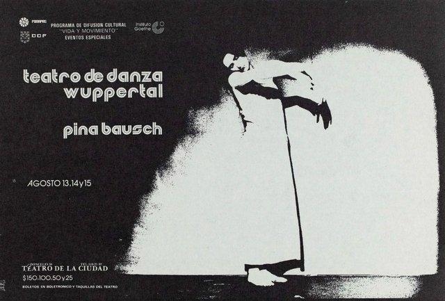 Flyer zu „Das Frühlingsopfer“ und „Kontakthof“ von Pina Bausch mit Tanztheater Wuppertal in Mexiko-Stadt, 13.08.1980–15.08.1980