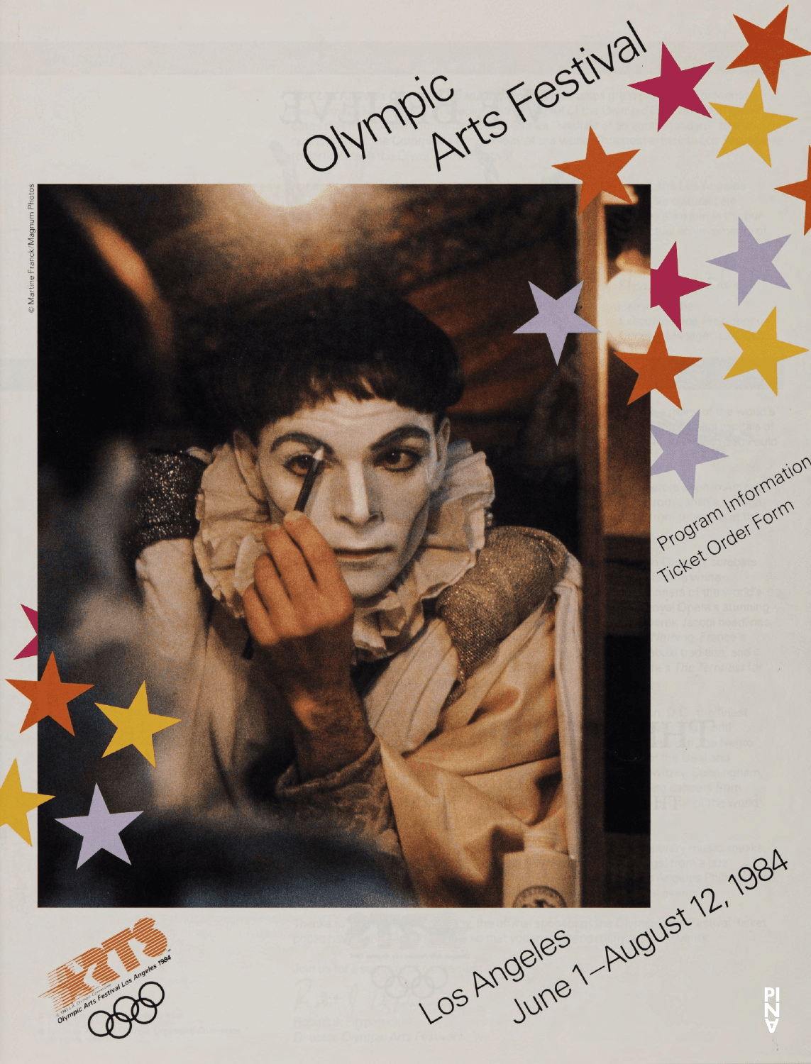 Calendrier des spectacles pour « Café Müller », « Le Sacre du printemps », « 1980 – Une pièce de Pina Bausch » et « Barbe-Bleue. En écoutant un enregistrement sur bande magnétique de l’opéra de Béla Bartók « Le Château de Barbe-Bleue » » de Pina Bausch avec Tanztheater Wuppertal à Los Angeles, 1 juin 1984 – 8 juin 1984