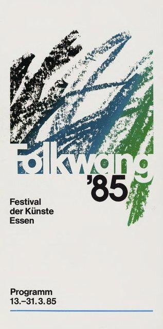 Short term programme for “Gross-Stadt”, “Pavane pour une infante defunte” and “The green Table” by Kurt Jooss with Essener Ballett and “Café Müller” by Pina Bausch with Tanztheater Wuppertal in in Essen, 03/16/1985 – 03/24/1985