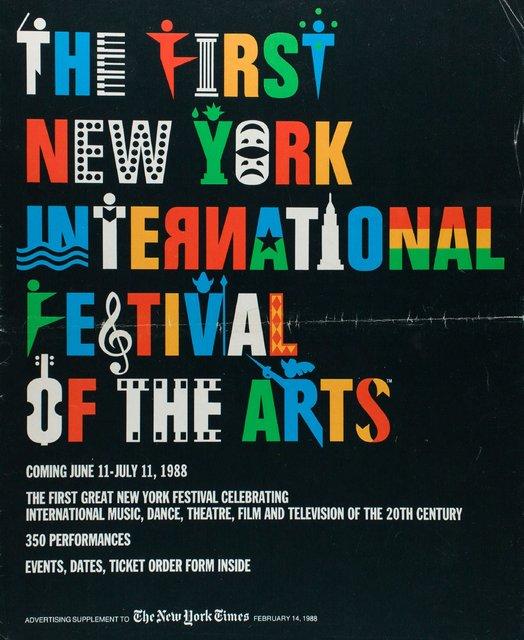 Calendrier des spectacles pour « Viktor » et « Nelken (Les œillets) » de Pina Bausch avec Tanztheater Wuppertal à New York, 27 juin 1988 – 10 juil. 1988