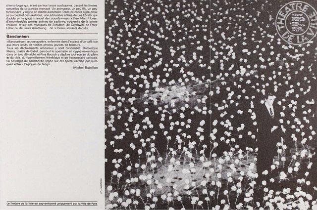 Booklet for “Nelken (Carnations)”, “Bandoneon” and “1980 – A Piece by Pina Bausch” by Pina Bausch with Tanztheater Wuppertal in in Paris, 06/16/1989 – 06/30/1989