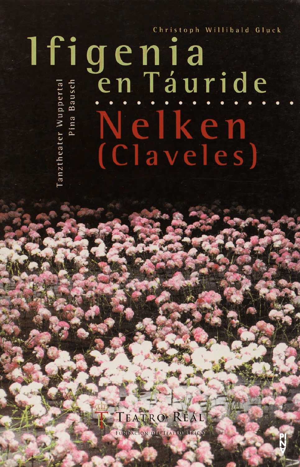 Booklet for “Iphigenie auf Tauris” and “Nelken (Carnations)” by Pina Bausch with Tanztheater Wuppertal in in Madrid, 06/08/1998 – 06/19/1998