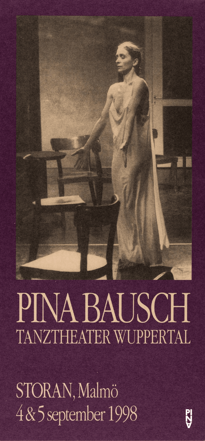 Flyer for “Café Müller” and “The Rite of Spring” by Pina Bausch with Tanztheater Wuppertal in in Malmö, 09/04/1998 – 09/05/1998