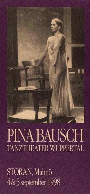 Flyer for “Café Müller” and “The Rite of Spring” by Pina Bausch with Tanztheater Wuppertal in in Malmö, 09/04/1998 – 09/05/1998
