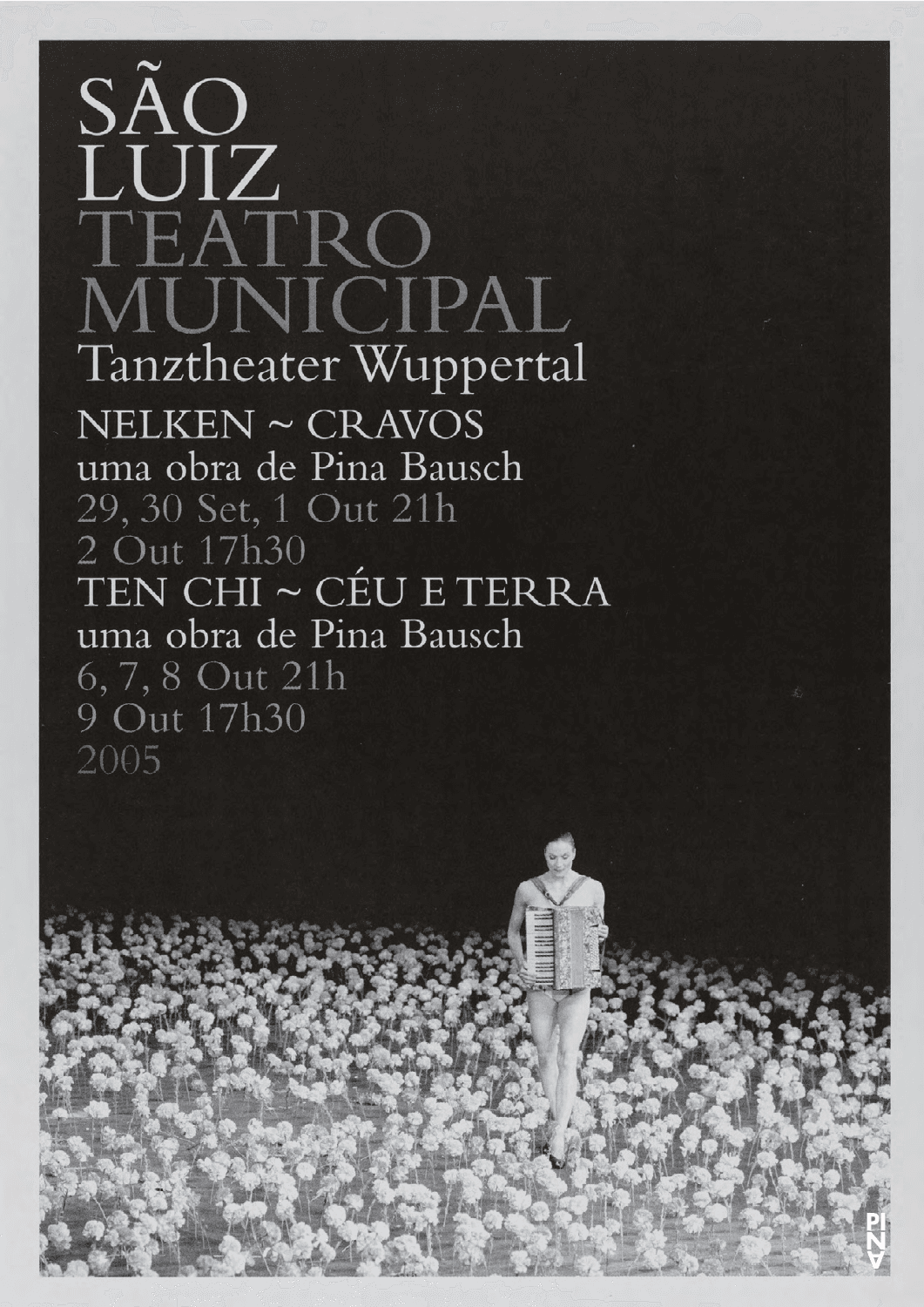 Booklet for “Nelken (Carnations)” and “Ten Chi” by Pina Bausch with Tanztheater Wuppertal in in Lisbon, 09/29/2005 – 10/09/2005