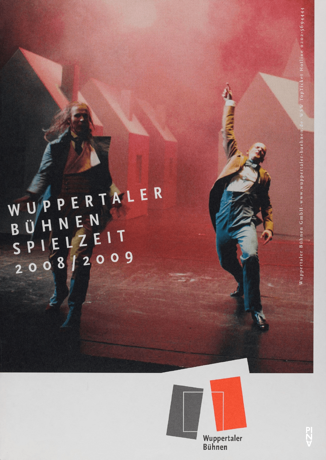 Spielzeitprogramm zu „Bamboo Blues“, „Nelken“, „Vollmond“ und weiteren von Pina Bausch mit Tanztheater Wuppertal, „Kontakthof. Mit Teenagern ab „14““ von Pina Bausch mit Kontakthof-Ensemble Teenager ab ´14 und „Kontakthof. Mit Damen und Herren ab „65““ von Pina Bausch mit Kontakthof-Ensemble Damen und Herren ab ´65 in Wuppertal, 02.10.2008–21.06.2009