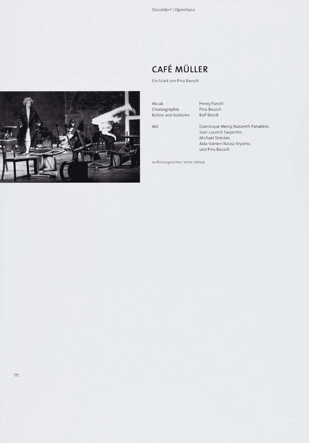 Programme « Café Müller » et « Le Sacre du printemps » de Pina Bausch, 7 novembre 2008