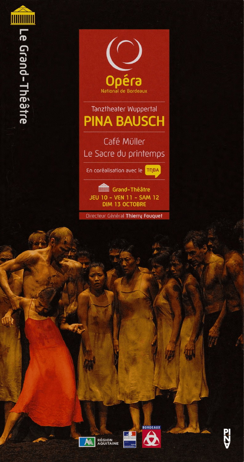 Programmheft zu „Café Müller“ und „Das Frühlingsopfer“ von Pina Bausch mit Tanztheater Wuppertal in Bordeaux, 10.10.2013–13.10.2013