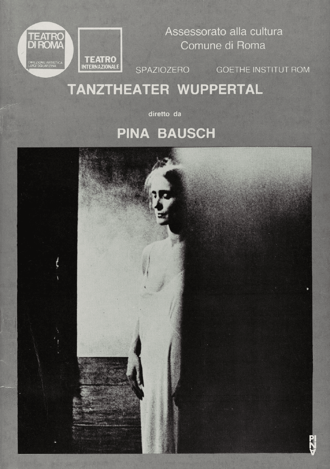 Programme pour « Café Müller » et « 1980 – Une pièce de Pina Bausch » de Pina Bausch avec Tanztheater Wuppertal à Rome, 28 sept. 1982 – 1 oct. 1982