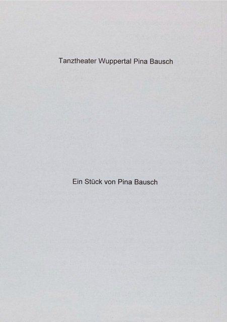 Programme pour « Nefés » de Pina Bausch avec Tanztheater Wuppertal à Wuppertal, 21 mars 2003 – 31 mars 2003