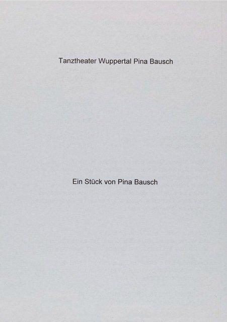 Programme pour « Nefés » de Pina Bausch avec Tanztheater Wuppertal à Wuppertal, 21 mars 2003 – 31 mars 2003