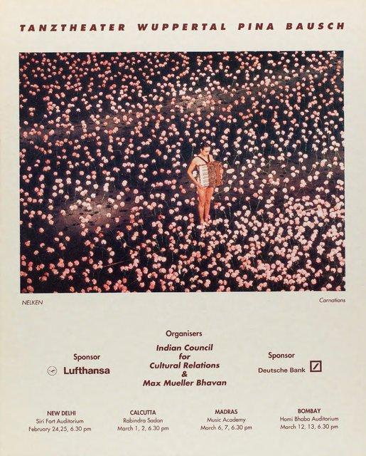 Programme pour « Nelken (Les œillets) » de Pina Bausch avec Tanztheater Wuppertal à Kolkata, Delhi, Madras et Bombay, 24 fév. 1994 – 13 mars 1994