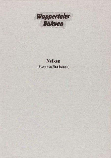 Evening leaflet for “Nelken (Carnations)” by Pina Bausch with Tanztheater Wuppertal in in Wuppertal, June 22, 1994