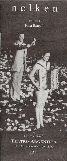 Booklet for “Nelken (Carnations)” by Pina Bausch with Tanztheater Wuppertal in in Rome, 09/19/1995 – 09/22/1995