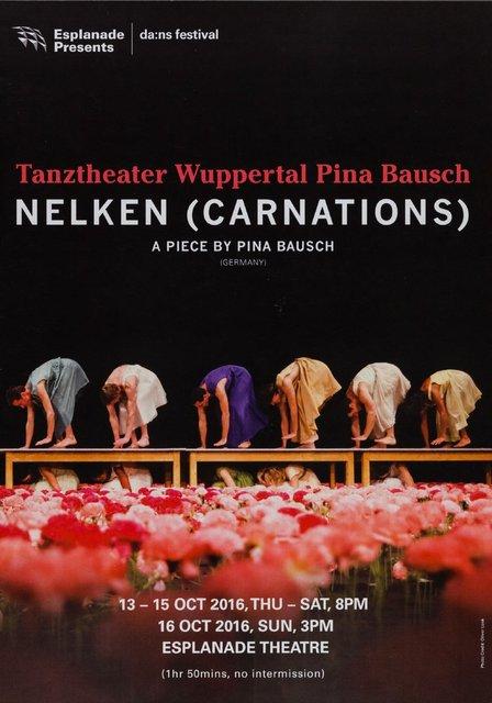 Programmheft zu „Nelken“ von Pina Bausch mit Tanztheater Wuppertal in Singapur, 13.10.2016–16.10.2016