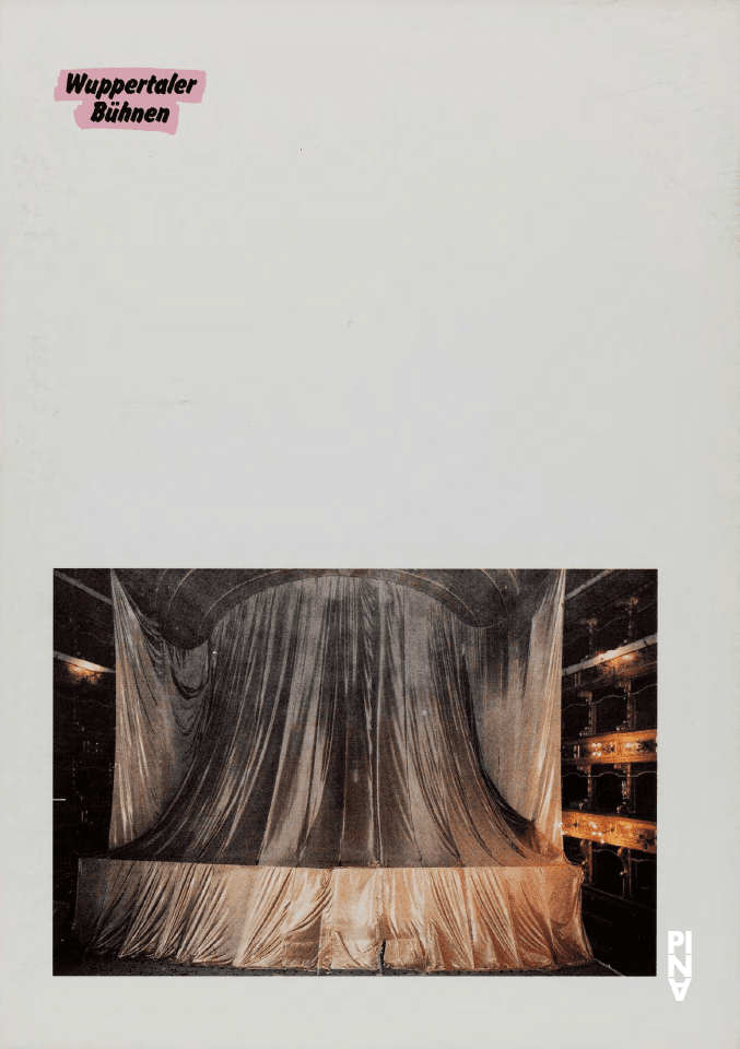 Booklet for “Palermo Palermo” by Pina Bausch with Tanztheater Wuppertal in in Wuppertal, Dec. 17, 1989