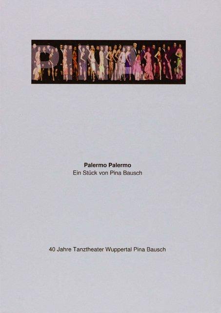 Programme pour « Palermo Palermo » de Pina Bausch avec Tanztheater Wuppertal à Wuppertal, 5 sept. 2013 – 8 sept. 2013