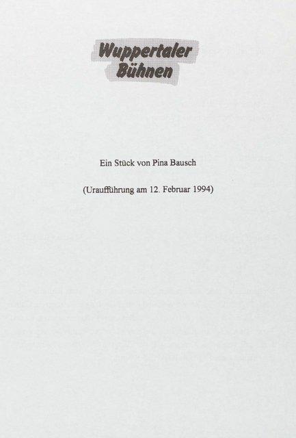 Evening leaflet for “Ein Trauerspiel” by Pina Bausch with Tanztheater Wuppertal in in Wuppertal, Feb. 12, 1994