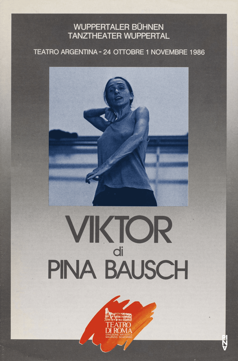 Programmheft zu „Viktor“ von Pina Bausch mit Tanztheater Wuppertal in Rom, 24.10.1986–01.11.1986