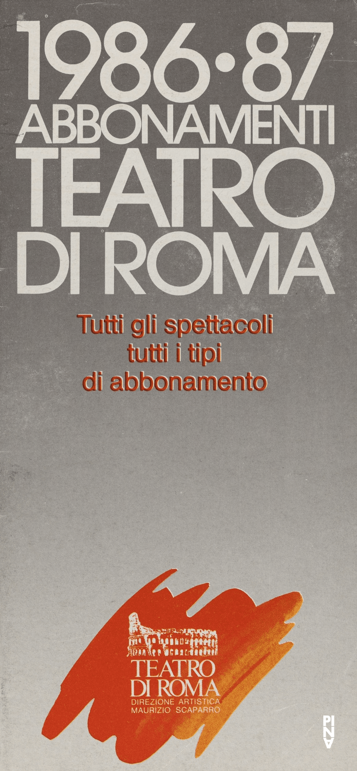 Spielzeitprogramm zu „Viktor“ von Pina Bausch mit Tanztheater Wuppertal in Rom, 24.10.1986–01.11.1986