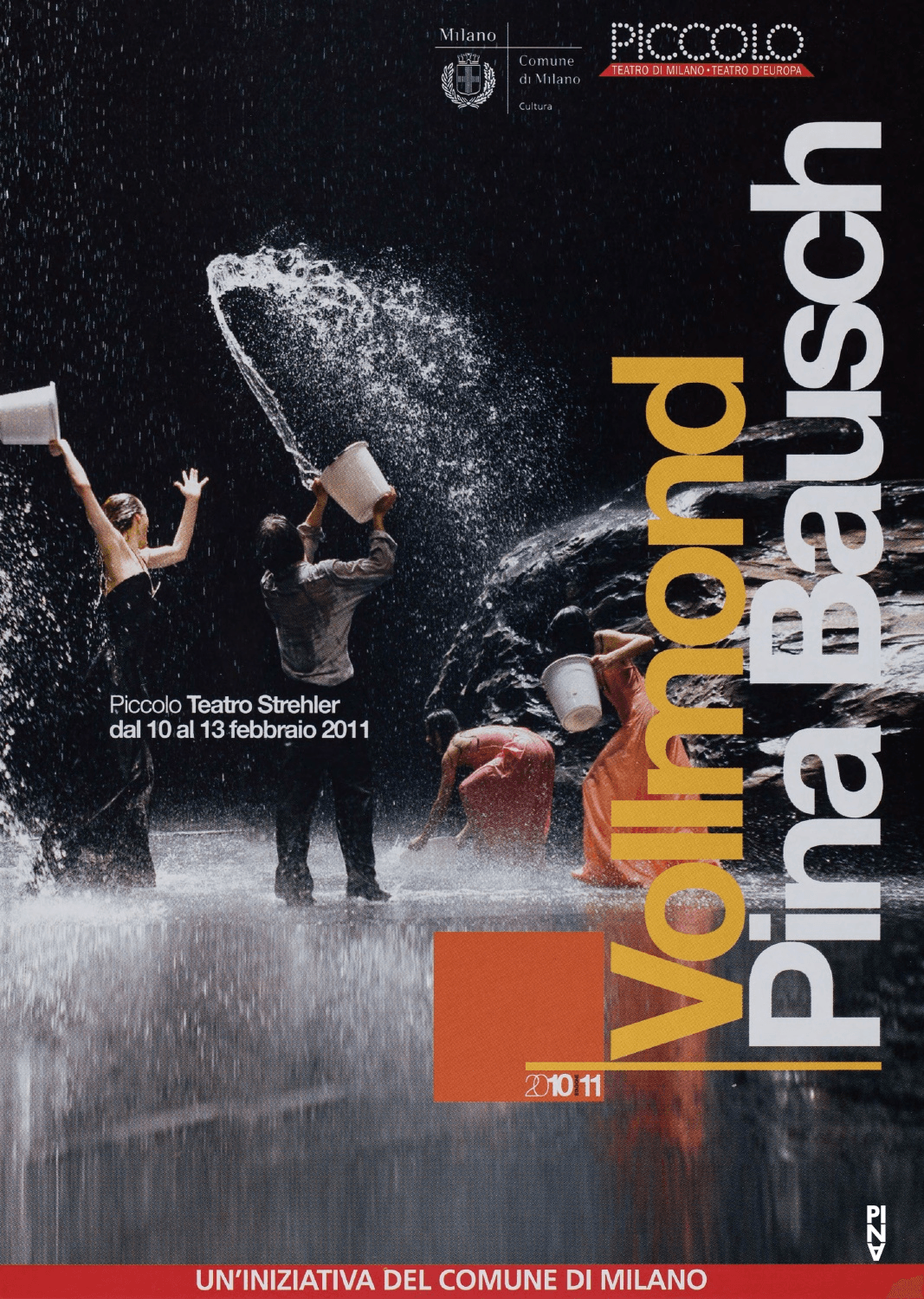 Programme pour « Vollmond (Pleine lune) » de Pina Bausch avec Tanztheater Wuppertal à Milan, 10 fév. 2011 – 13 fév. 2011
